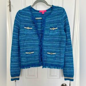 Lilly Pulitzer Teal and Blue Knit Cardigan